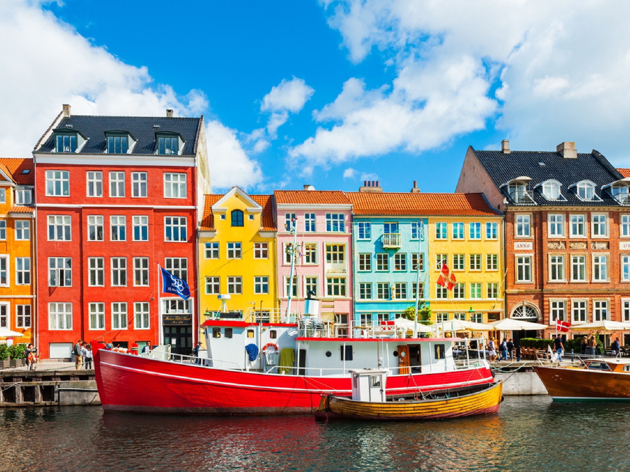 Copenhagen waterway with boats