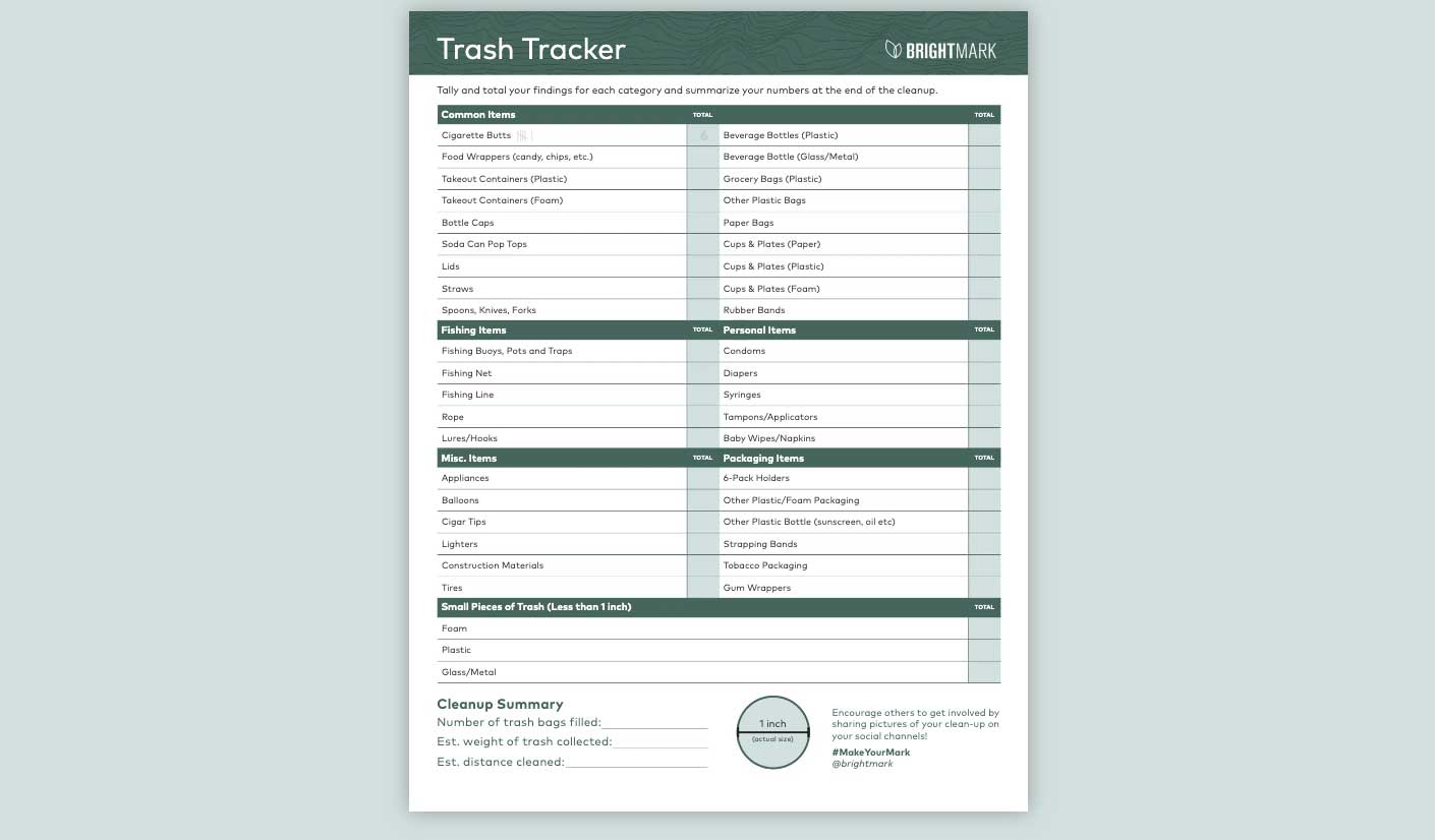 Image of Trash Tracker Checklist