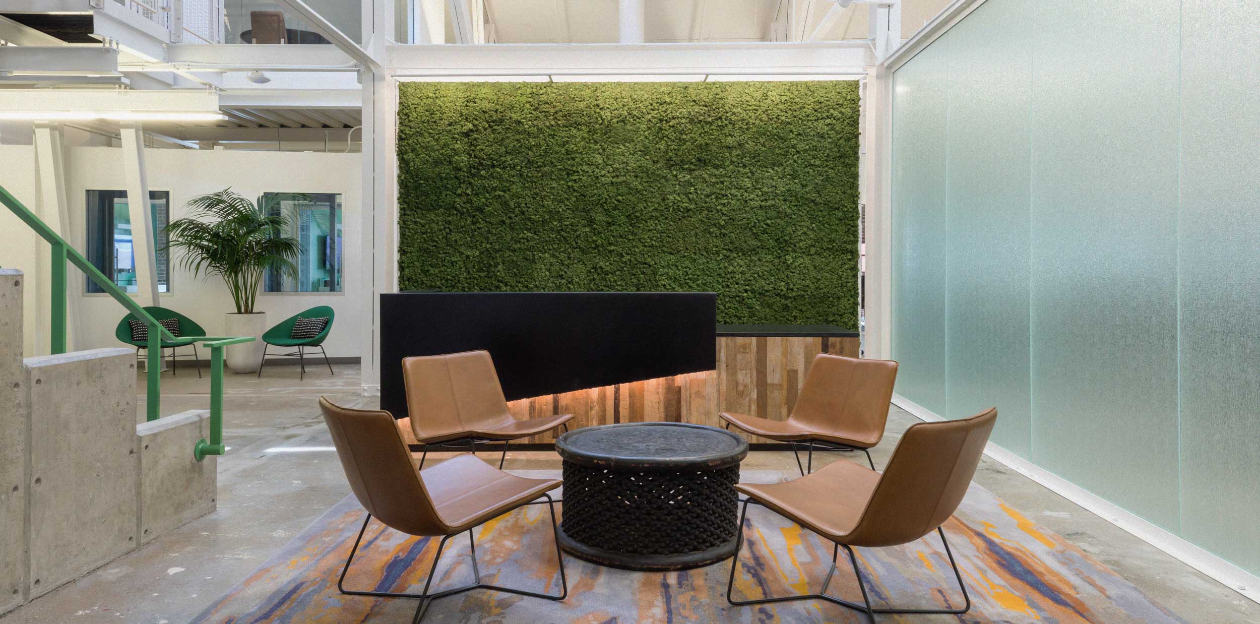 Modern Office Space Green Wall