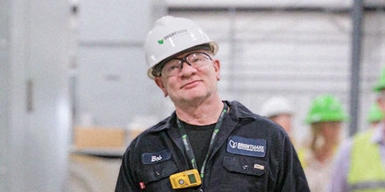 Smiling Bob with Hard Hat in Facility Card